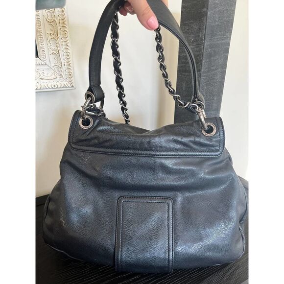 CHANEL Black Glazed Caviar Coco Rider Flap Shoulder Bag With Strap - Picture 9 of 16